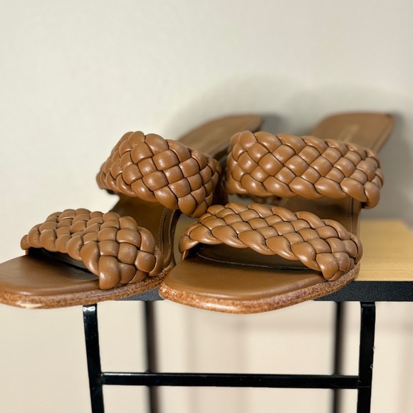 Michael Kors Cognac Brown Braided 3” Heeled Sandals - Picture 2 of 16